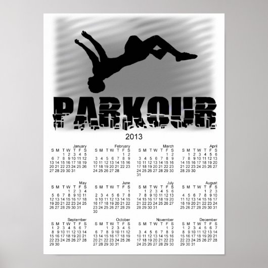 Parkour Athlete 2013 Kalenderposter Poster (Vorne)