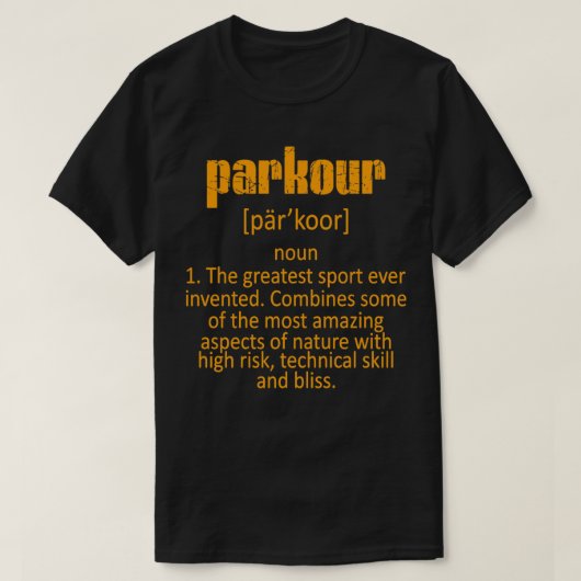 Parkour Definition Urban Jumping Freerunning T-Shirt (Design vorne)