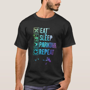 Parkour Eat Sleep Wiederholung Wasserfarbengeschen T-Shirt