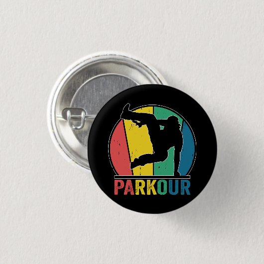 Parkour Free Running Training Traceur Retro Button (Vorne & Hinten)