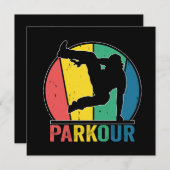 Parkour Free Running Training Traceur Retro Einladung (Vorne/Hinten)