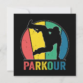 Parkour Free Running Training Traceur Retro Einladung (Rückseite)