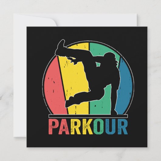 Parkour Free Running Training Traceur Retro Einladung (Vorderseite)