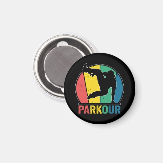 Parkour Free Running Training Traceur Retro Magnet (Vorderseite/Rückseite)