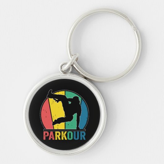 Parkour Free Running Training Traceur Retro Schlüsselanhänger (Vorne)
