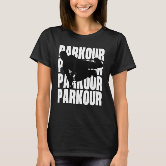 Parkour Freerunner Freerunning Traceur Bold Silhou T-Shirt (Vorderseite)