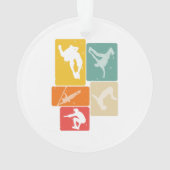 Parkour Freerunner Traceur Retro Freerunning Ornament (Rückseite)