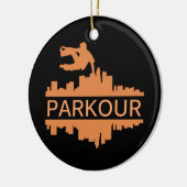 Parkour-Geschenk Keramik Ornament (Links)