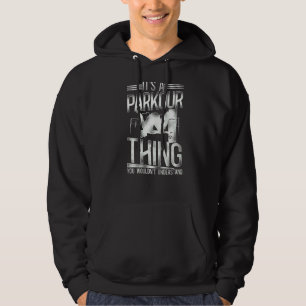 Parkour Gratis Lauf Traceur Vintager Parkplatz Hoodie
