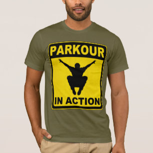 Parkour im Aktions-Schild T-Shirt