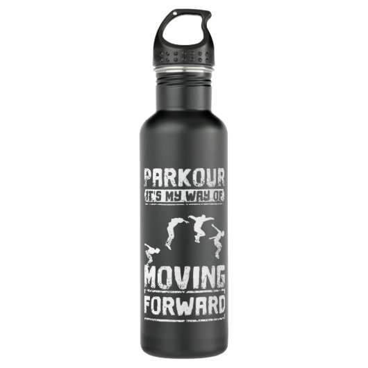 Parkour ist mein Weg nach vorn Edelstahlflasche (Vorderseite)