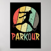 Parkour-Logo in Retro Farben Poster (Vorne)