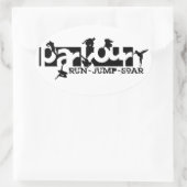 Parkour Ovaler Aufkleber (Tasche)