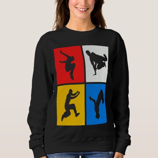 Parkour Retro Freerunning Freerunner Jumping Sweatshirt (Vorderseite)