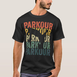 Parkour Retro Silhouette Vintag Style Design T-Shirt