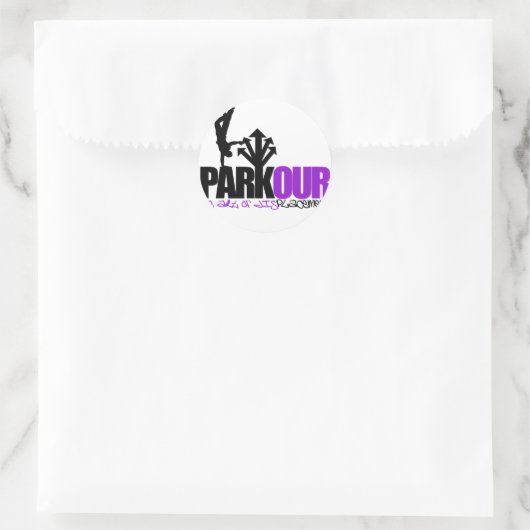 Parkour Runder Aufkleber (Tasche)