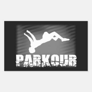 Parkour-Sportleraufkleber Rechteckiger Aufkleber