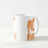Parkour-Sprung-Design mit springendem Mann und Par Kaffeetasse (VorderseiteRechts)