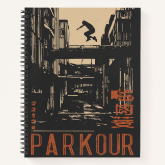 PARKOUR Urban Action Silhouette Poster | Retro Notizblock