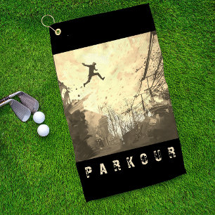 Parkour Urban Free Running Freestyling Golfhandtuch