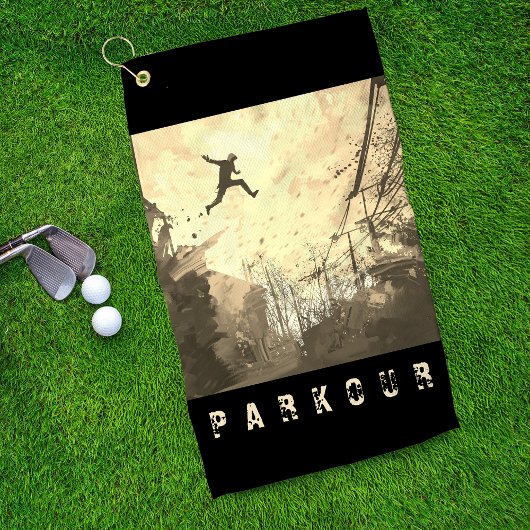 Parkour Urban Free Running Freestyling Golfhandtuch