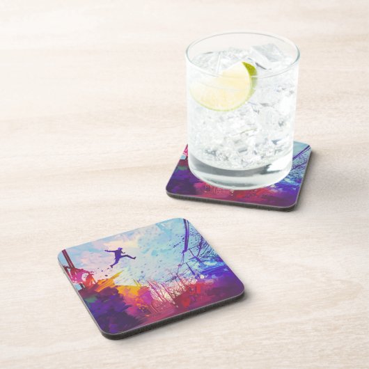 Parkour Urban Free Running Freestyling Moderne Kun Untersetzer (Rechte Seite)