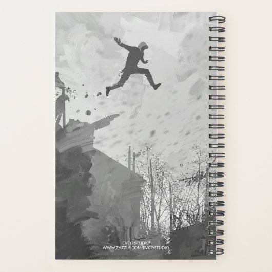 Parkour Urban Free Running Freestyling Schwarz-wei Planer (Rückseite)