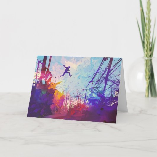Parkour Urban Free Running Greeting Card - Blank Karte (Vorderseite)