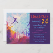 Parkour Urban Free Running Teen 24. Geburtstag Einladung (Vorderseite)