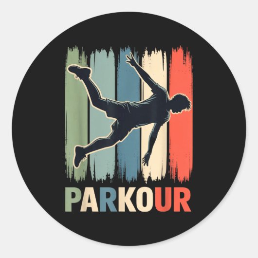 Parkour, Urban Gymnast, Traceur, Runner Runder Aufkleber (Vorderseite)