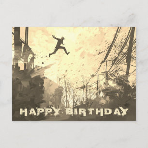 Parkour Urban Obstacle Course Modern Sepia Postkarte