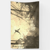 Parkour Urban Obstacle Course Moderne Sepia Banner (Vertikal)