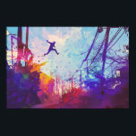 Parkour Urban Obstacle Course Poster<br><div class="desc">Der Eindruck eines bunten Künstlers,  in einer urbanen Hinterstraße Parkour zu praktizieren. Entworfen für Sie von Evco Studio.</div>