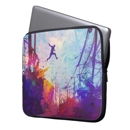 Parkour Urban Obstacle Kurs Laptop Fall Laptopschutzhülle (Vorderseite Links)