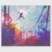 Parkour Urban Street Free Running Modern Art Geschenkpapier (Flach)