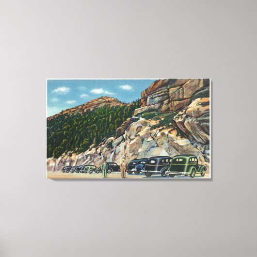 Parkplatz Aussicht auf das Gipfeltreffen Leinwanddruck (Vorderseite)