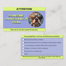 Parkplatz individuell wie ein Troll, lustiger Park