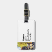 Parkplatz-Schulbus im Herbst Gepäckanhänger (Vorderseite vertikal)