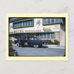Parkplatz vor dem Motel, Miami Beach Vintag Postkarte