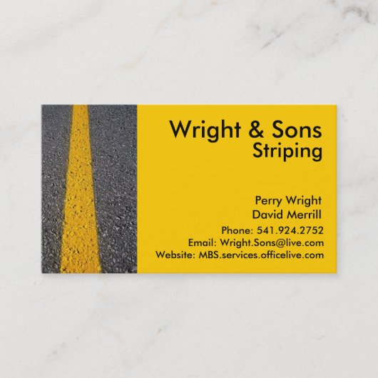 Parkplatzstriping-Visitenkarte Visitenkarte (Vorderseite)