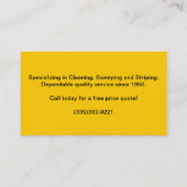 Parkplatzstriping-Visitenkarte Visitenkarte (Rückseite)