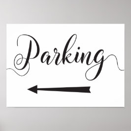 Parkrichtungen für Hochzeiten Zeichen Links Pfeil Poster