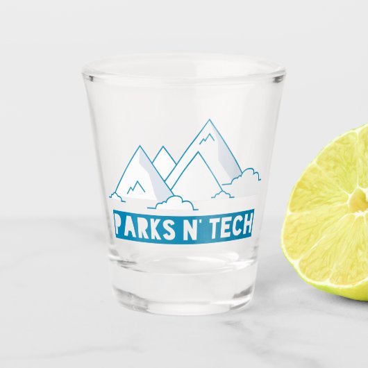 Parks N Technologie-Berge Schnapsglas (Vorderseite)