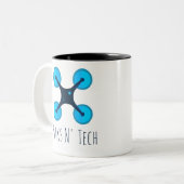 Parks N Technologie Quadcopter 2 Zweifarbige Tasse (Vorderseite Links)