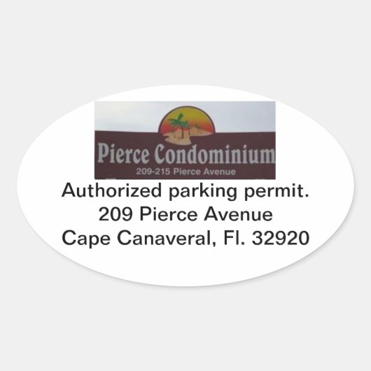 Parkschein. Gebäude 209. Ovaler Aufkleber (Vorderseite)