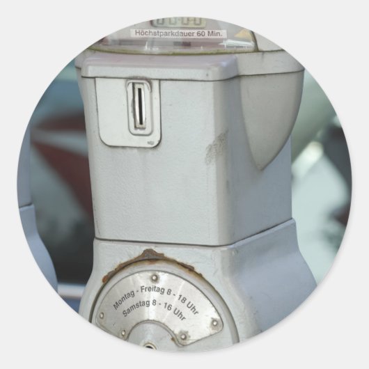 Parkuhr Runder Aufkleber (Vorderseite)