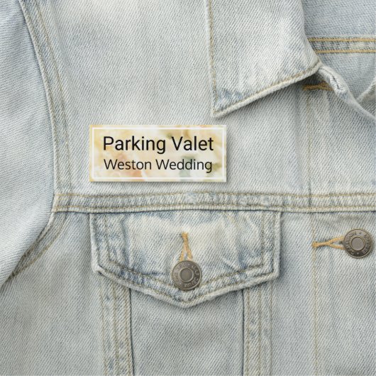 ParkValet Hochzeitsweißrosen Magnetrückwand Namensschild (Beispiel)