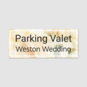 ParkValet Hochzeitsweißrosen Magnetrückwand Namensschild (Vorderseite)