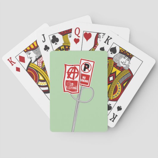 Parkverbot-Anarchie-Schild Spielkarten (Rückseite)