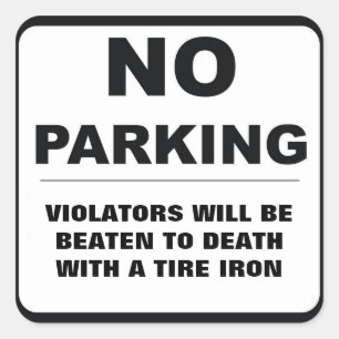 Parkverbot-Aufkleber Quadratischer Aufkleber